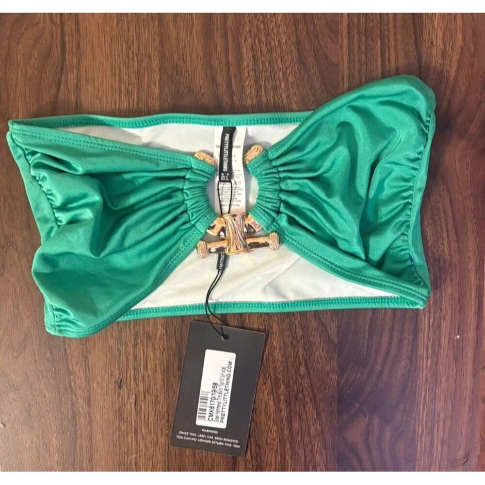 Pretty little thing green bikini top size s
